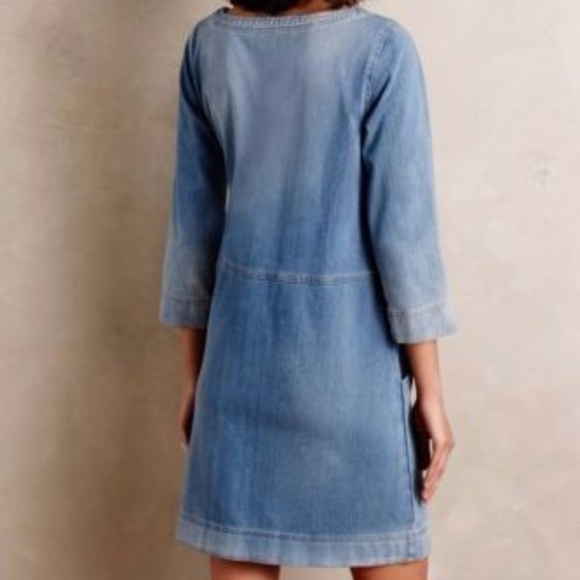 ANTHROPOLOGIE Faded Blue Denim Shift Dress by AG Adriano Goldschmied NWT - Picture 3 of 4